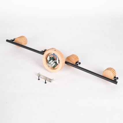 Brilagi - Faretto HYGGE 4xE14/15W/230V legno di caucciù/fumé