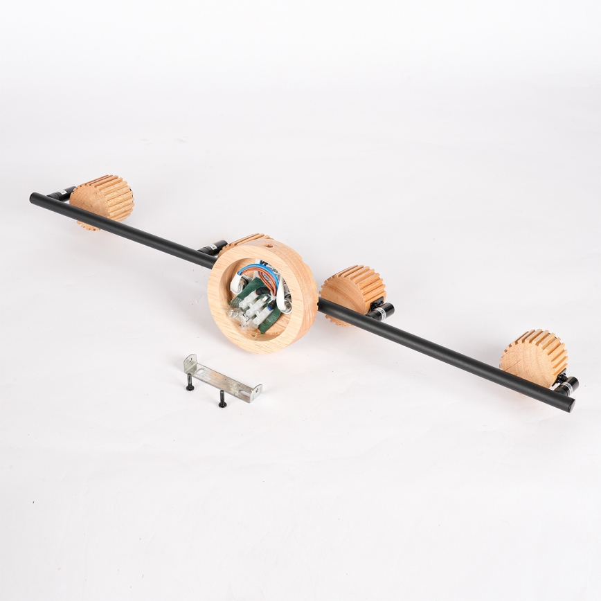 Brilagi - Faretto HYGGE 4xE14/15W/230V legno di caucciù/fumé