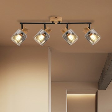 Brilagi - Faretto HYGGE 4xE14/15W/230V legno/fumé