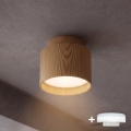 BRILAGI - Faretto LED BACKLIT 1xGX53/15W/230V + LED/3W Ø 8 cm finitura rovere