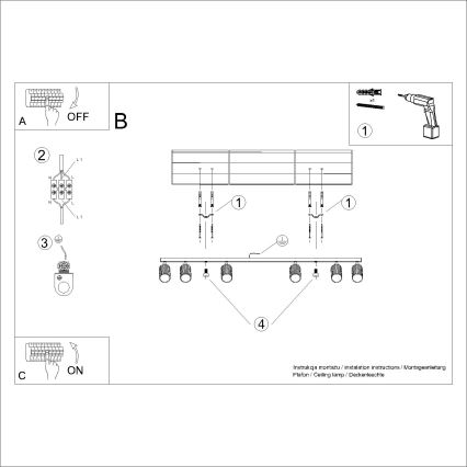 Brilagi - Faretto LED CRESTO 6x GU10/10W/230V, oro
