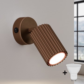 Brilagi - Faretto LED da parete CRESTO 1xGU10/10W/230V marrone