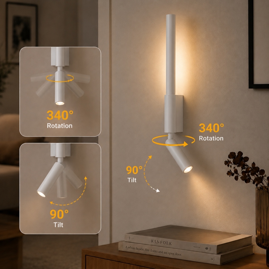 Brilagi - Faretto LED da parete VIXON LED/3W/230V + LED/5W bianco CRI 90