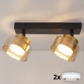 Brilagi - Faretto LED dimmerabile RGB+CCT AURA LUX 2xGX53/14W/230V 2700-6500K Wi-Fi Tuya nero/oro