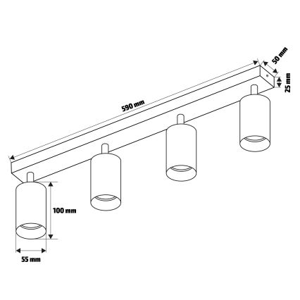 Brilagi - Faretto LED dimmerabile SELE 4xGU10/6,5W/230V 2700-6500K bianco