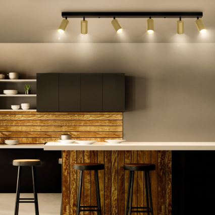 Brilagi - Faretto LED dimmerabile SELE GOLDEN 6xGU10/6,5W/230V 2700-6500K nero/oro
