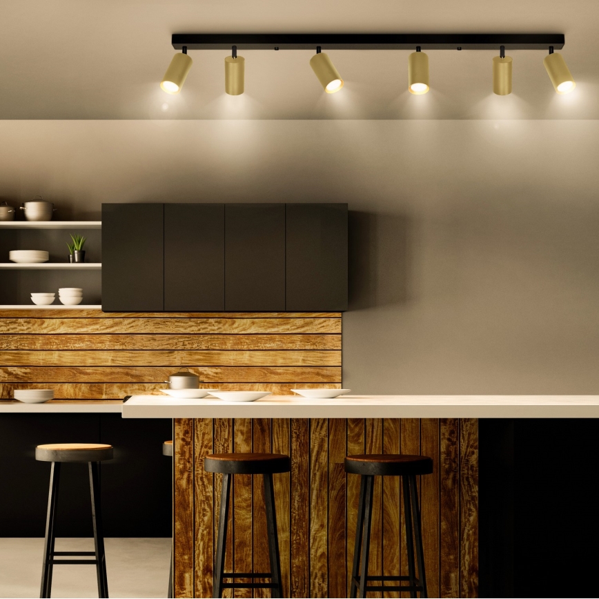 Brilagi - Faretto LED dimmerabile SELE GOLDEN 6xGU10/6,5W/230V 2700-6500K nero/oro