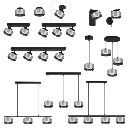 Brilagi - Faretto LED RGB+CCT dimmerabile AURA LUX 1xGX53/14W/230V 2700-6500K Wi-Fi Tuya nero/fumé