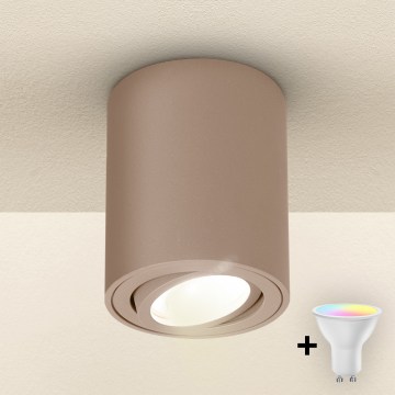 Brilagi - Faretto LED RGBW dimmerabile MIA 1xGU10/30W/230V 2700-6500K Wi-Fi 100x80 mm beige