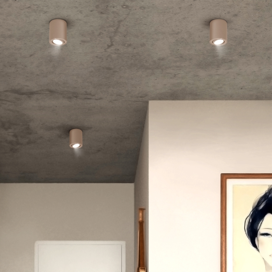 Brilagi - Faretto LED RGBW dimmerabile MIA 1xGU10/4,8W/230V 3000K 100x80 mm beige + telecomando