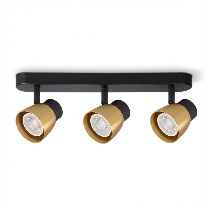 Brilagi - Faretto LED RGBW dimmerabile NUGGET 3xGU10/6W/230V nero/oro