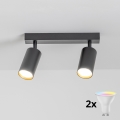 Brilagi - Faretto LED RGBW dimmerabile SELE 2xGU10/4,8W/230V 3000K nero/oro + telecomando