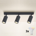 Brilagi - Faretto LED RGBW dimmerabile SELE 3xGU10/6W/230V 3000K antracite + telecomando