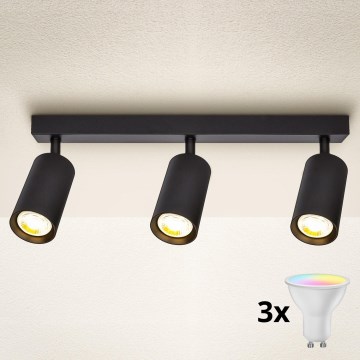 Brilagi - Faretto LED RGBW dimmerabile SELE 3xGU10/6W/230V 3000K nero