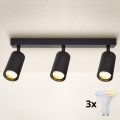 Brilagi - Faretto LED RGBW dimmerabile SELE 3xGU10/6W/230V 3000K nero + telecomando