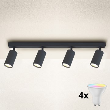 Brilagi - Faretto LED RGBW dimmerabile SELE 4xGU10/4,8W/230V 3000K antracite + telecomando