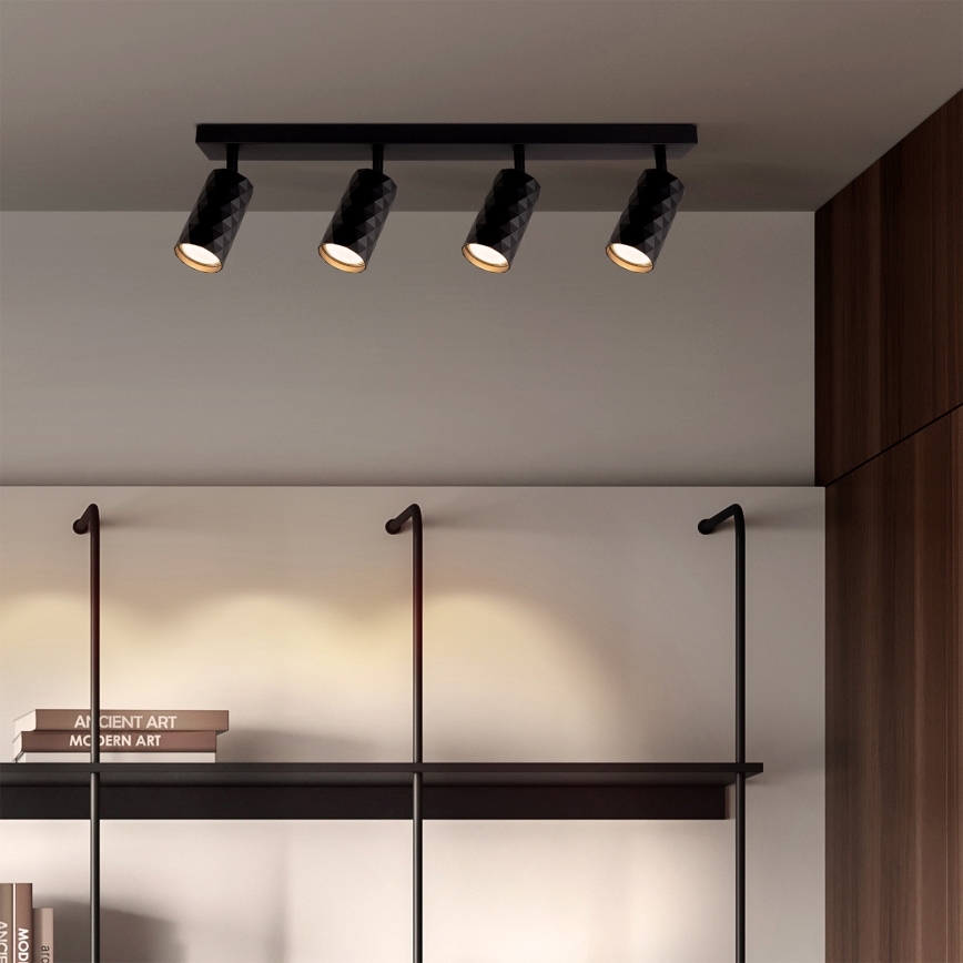 Brilagi - Faretto LED RGBW dimmerabile SELE DIAMANT 4xGU10/4,8W/230V 3000K nero + telecomando