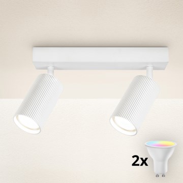 Brilagi - Faretto LED RGBW dimmerabile SELE MODERN 2xGU10/6,5W/230V 2700-6500K Wi-Fi bianco
