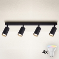 Brilagi - Faretto LED RGBW dimmerabile SELE MODERN 4xGU10/6,5W/230V 2700-6500K Wi-Fi nero