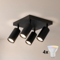 Brilagi - Faretto LED RGBW dimmerabile SELE SQUARE 4xGU10/6,5W/230V 2700-6500K nero