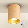 Brilagi - Faretto LED RGBW dimmerabile TRINE 1xGU10/30W/230V 2700–6500K Wi‑Fi, finitura rovere