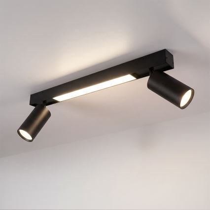 Brilagi - Faretto LED SELE 2xGU10/30W/230V + LED/15W nero