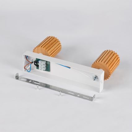 Brilagi - Faretto MODERN WOOD 2xGU10/8W/230V legno di caucciù/bianco