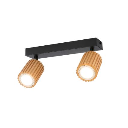 Brilagi - Faretto MODERN WOOD 2xGU10/8W/230V legno/nero