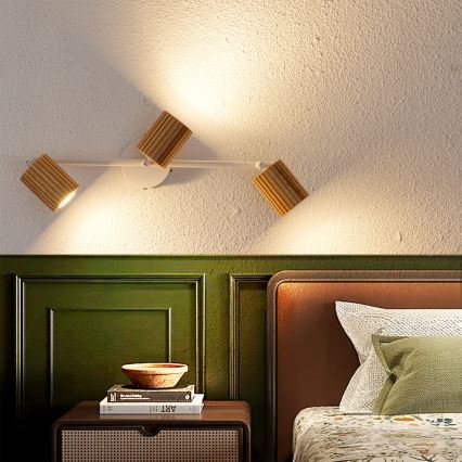 Brilagi - Faretto MODERN WOOD 3xGU10/8W/230V legno/bianco