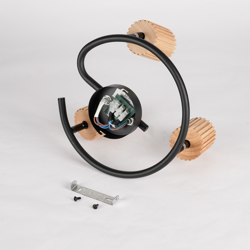 Brilagi - Faretto MODERN WOOD 3xGU10/8W/230V legno di caucciù/nero