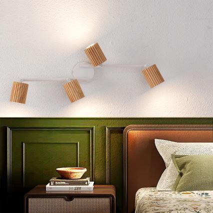 Brilagi - Faretto MODERN WOOD 4xGU10/8W/230V legno/bianco