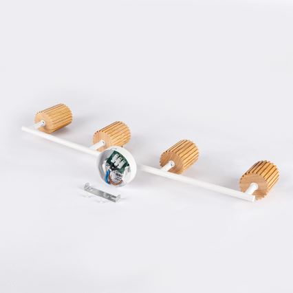 Brilagi - Faretto MODERN WOOD 4xGU10/8W/230V legno/bianco