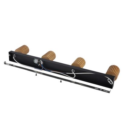 Brilagi - Faretto MODERN WOOD 4xGU10/8W/230V legno di caucciù/nero