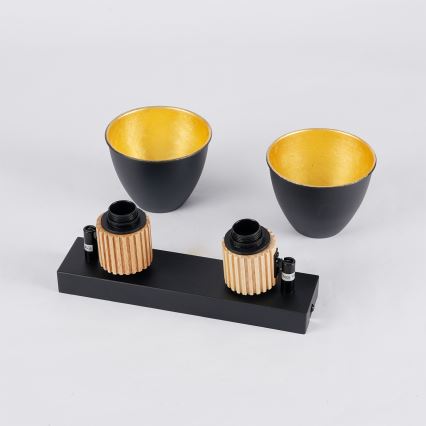 Brilagi - Faretto ODENSE 2xE14/10W/230V legno di caucciù/nero