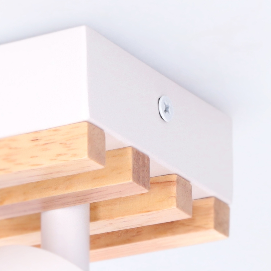 Brilagi - Faretto orientabile SELE WOOD ACOUSTIC 3xGU10/30W/230V bianco/legno