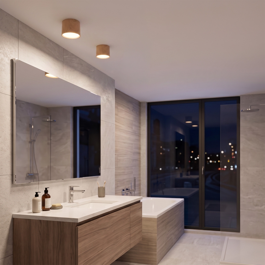 BRILAGI - Faretto da bagno SMOOTH 1xGX53/15W/230V 60x82 mm finitura rovere IP54