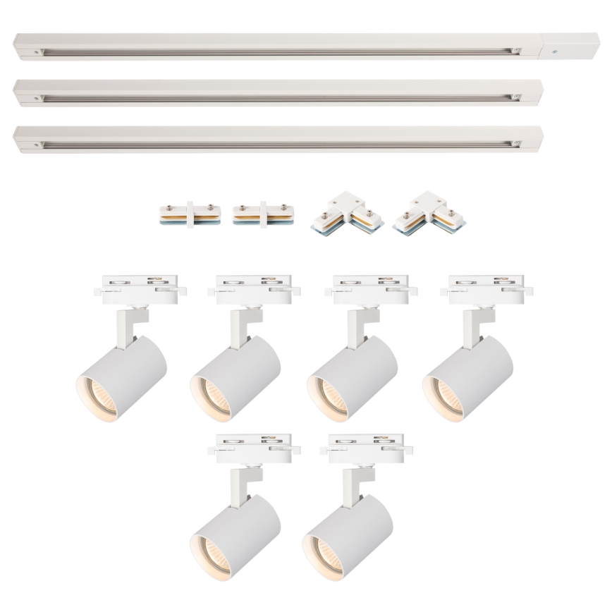 Brilagi - Faretto per sistema a binario HUSKY 6xGU10/10W/230V bianco