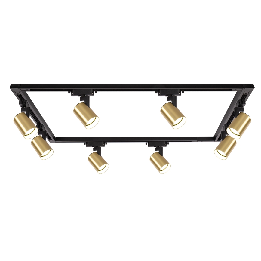Brilagi - Faretto per sistema a binario HUSKY 8xGU10/10W/230V nero/oro