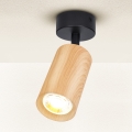 Brilagi - Faretto SELE 1xGU10/30W/230V nero/decorazioni in rovere
