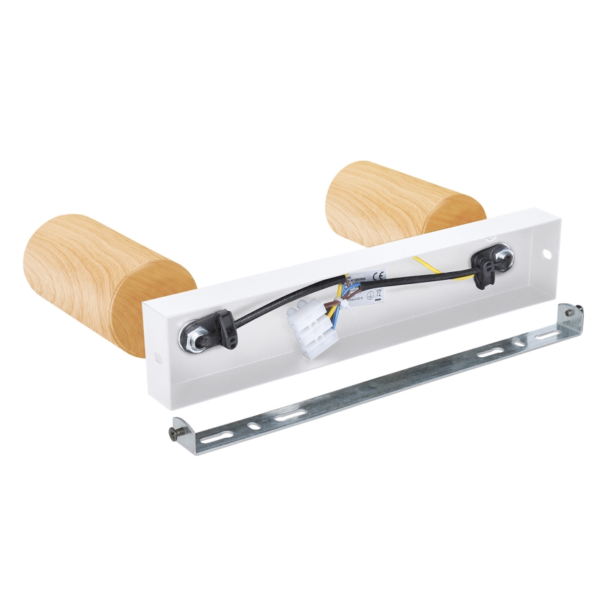 Brilagi - Faretto SELE 2xGU10/30W/230V bianco/decorazioni in rovere