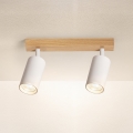 Brilagi - Faretto SELE 2xGU10/30W/230V bianco/effetto rovere