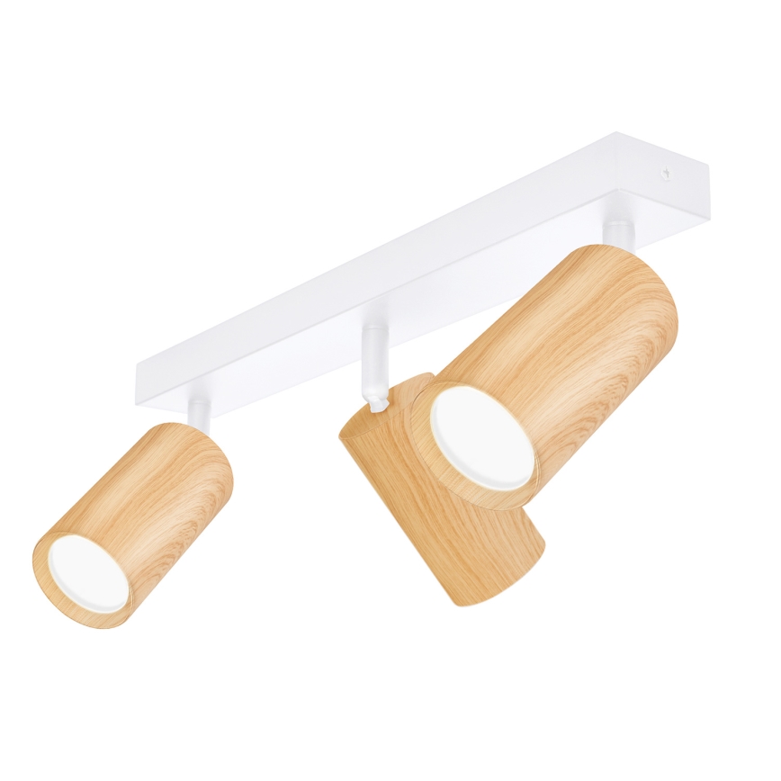 Brilagi - Faretto SELE 3xGU10/30W/230V bianco/decorazioni in rovere