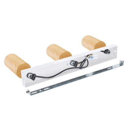 Brilagi - Faretto SELE 3xGU10/30W/230V bianco/decorazioni in rovere