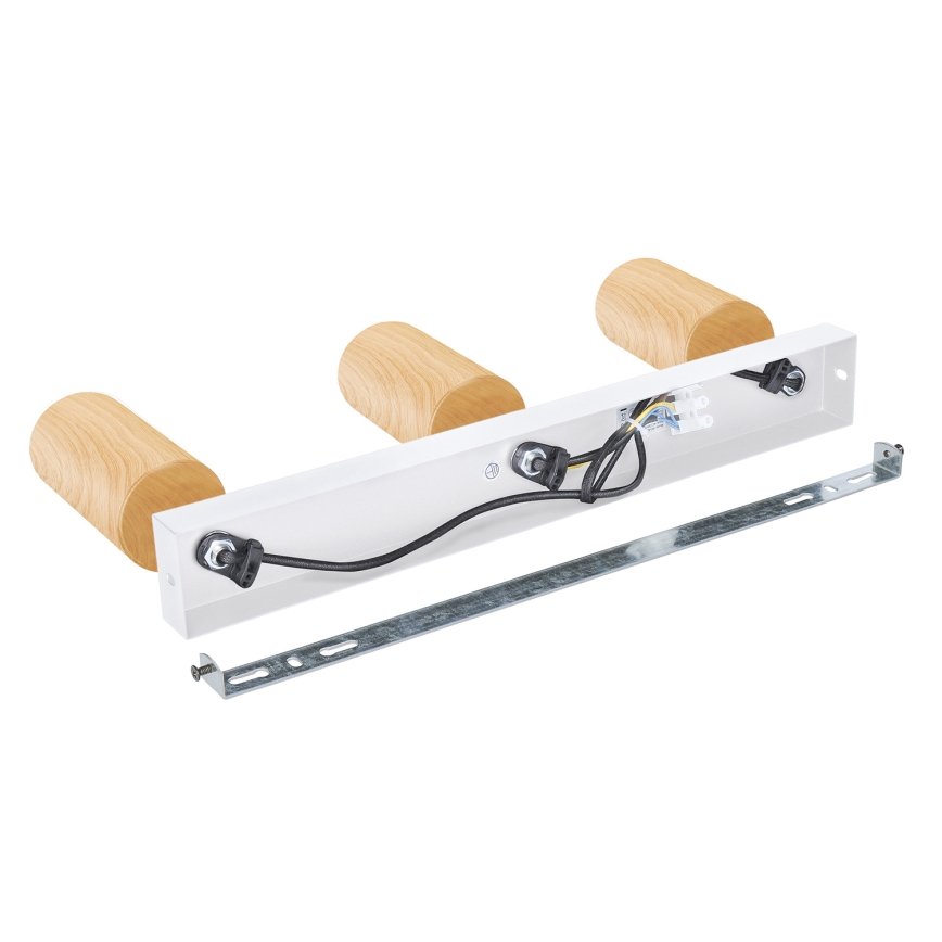 Brilagi - Faretto SELE 3xGU10/30W/230V bianco/decorazioni in rovere