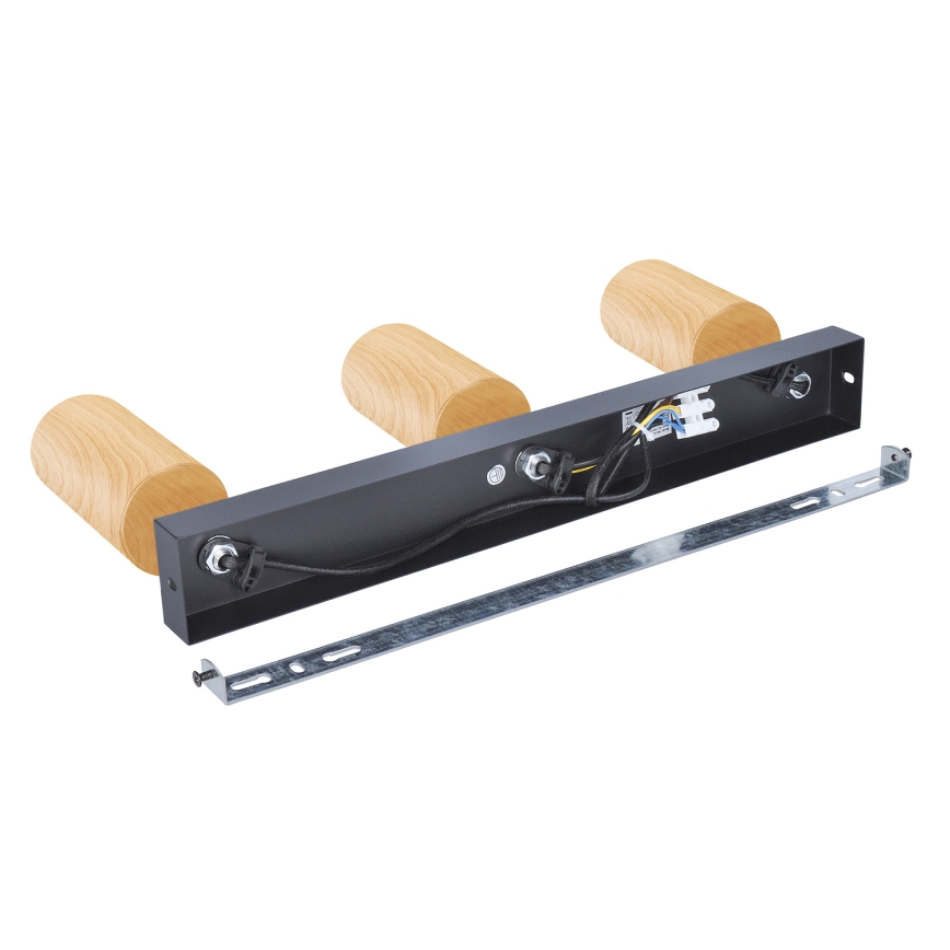 Brilagi - Faretto SELE 3xGU10/30W/230V nero/decorazioni in rovere