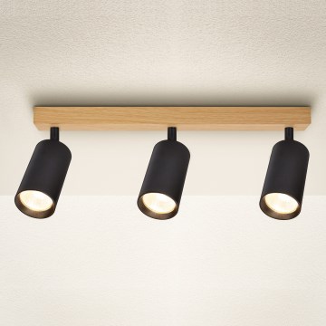 Brilagi - Faretto SELE 3xGU10/30W/230V nero/finitura rovere