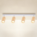 Brilagi - Faretto SELE 4xGU10/30W/230V bianco/decorazioni in rovere
