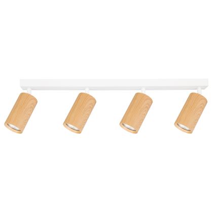 Brilagi - Faretto SELE 4xGU10/30W/230V bianco/decorazioni in rovere