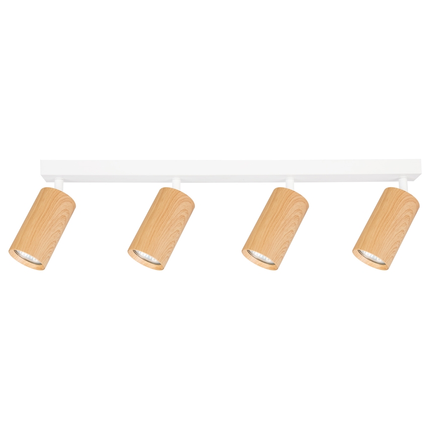 Brilagi - Faretto SELE 4xGU10/30W/230V bianco/decorazioni in rovere