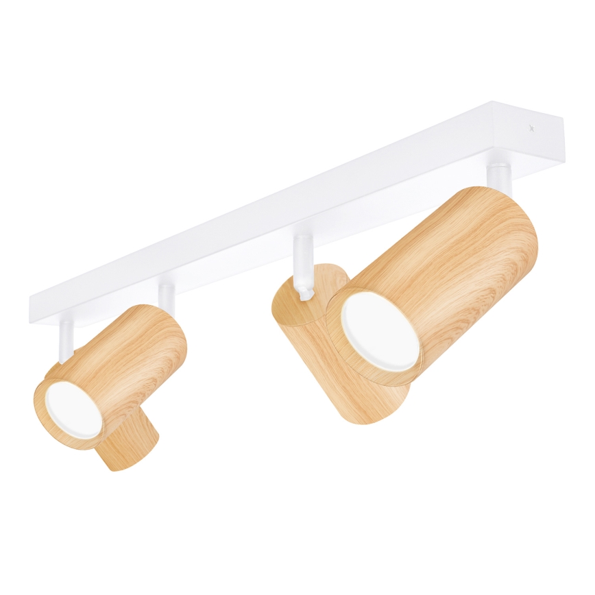 Brilagi - Faretto SELE 4xGU10/30W/230V bianco/decorazioni in rovere